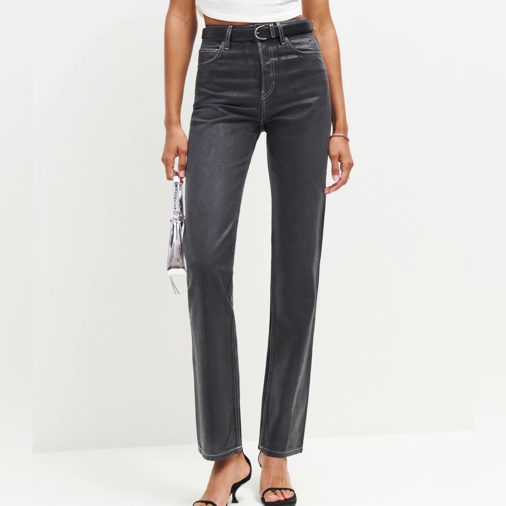 NWT Reformation Cynthia Coated Jeans